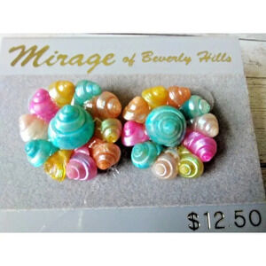 New With Tag Authentic Vintage 1980s Mirage Pastel Candy Earrings